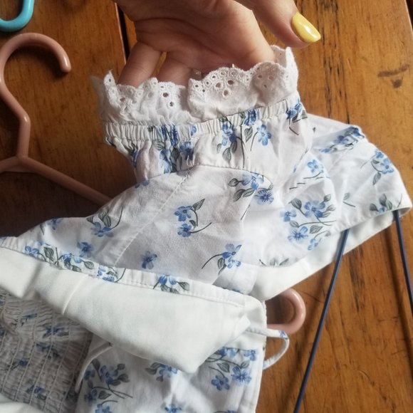 Cotton cropped floral corset top - Picture 7 of 8